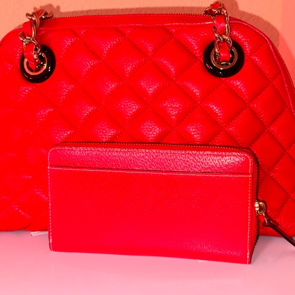 Kate Spade Red Quilted Shoulder Bag and Wallet - Picture 6 of 11